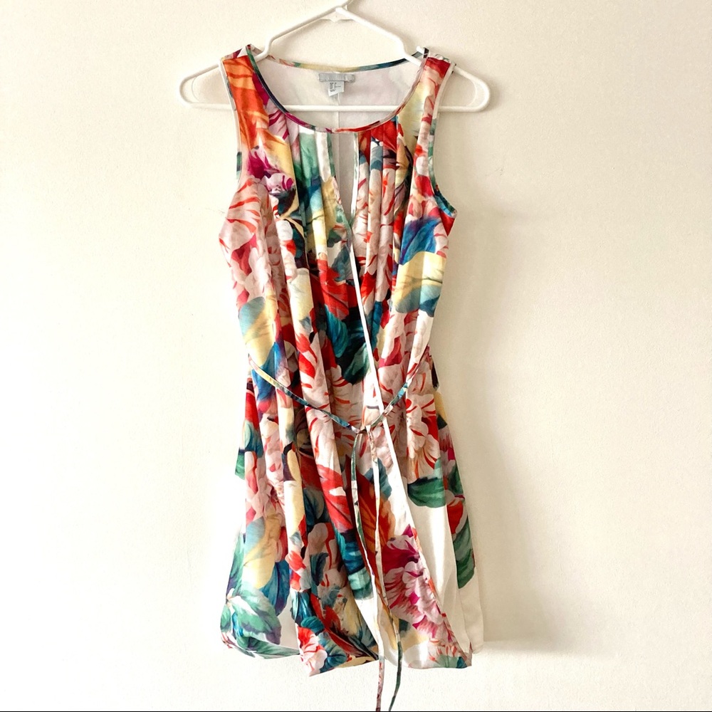 H&M Floral Tie Waist Dress Size 2
